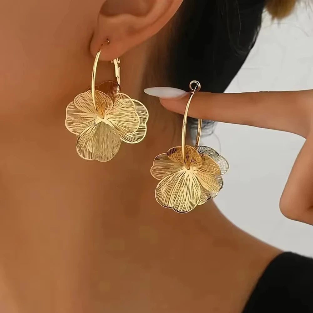 Butterfly Flower Pendant Earrings