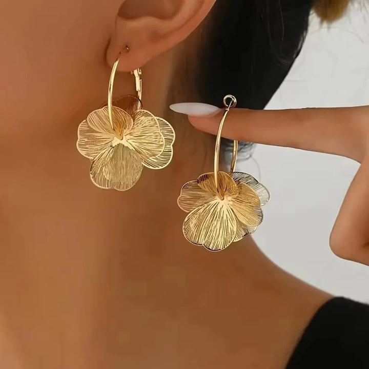 Butterfly Flower Pendant Earrings
