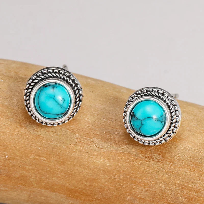 Vintage Bohemian Turquoise Earrings