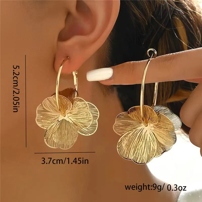 Butterfly Flower Pendant Earrings