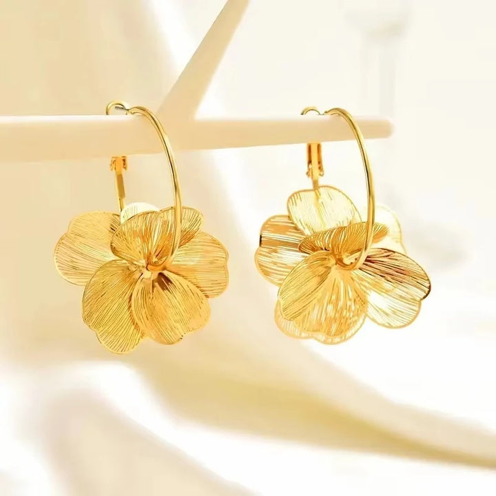 Butterfly Flower Pendant Earrings
