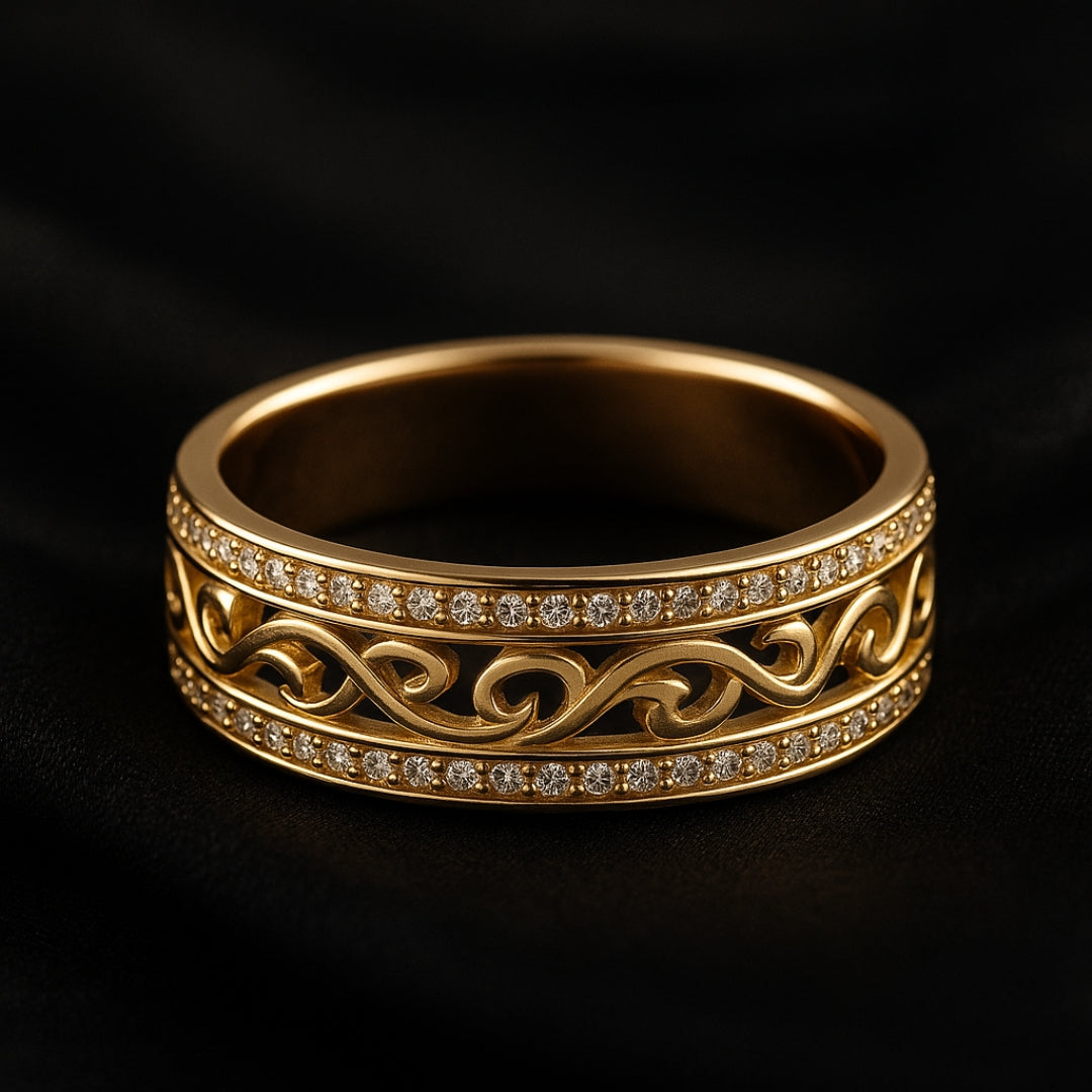 Radiant Gold Hollow Ring