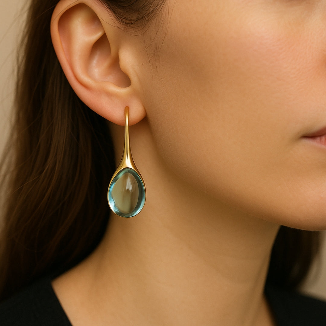 Cystal Drop Earrings in Gold and Silver