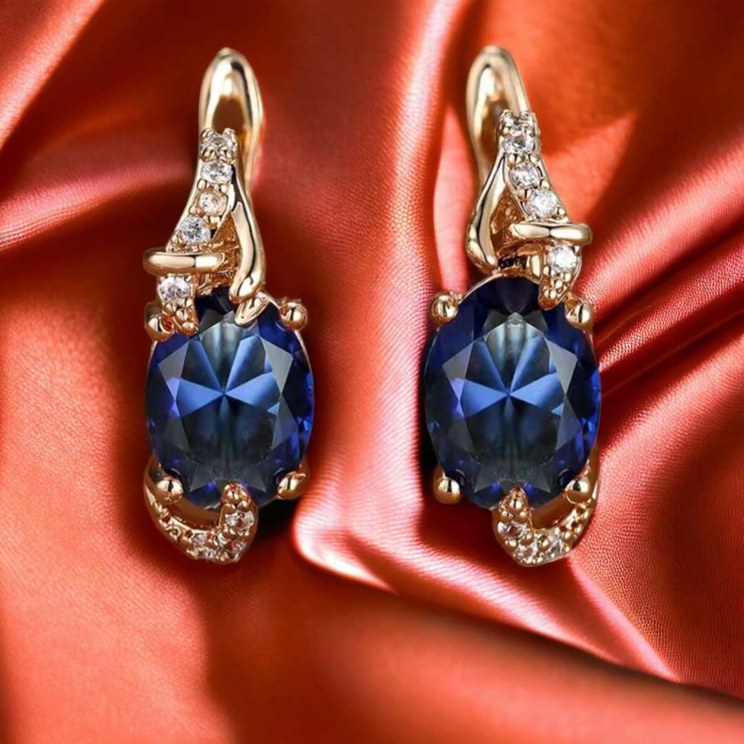 Royal Midnigh Drop Earrings | Gold