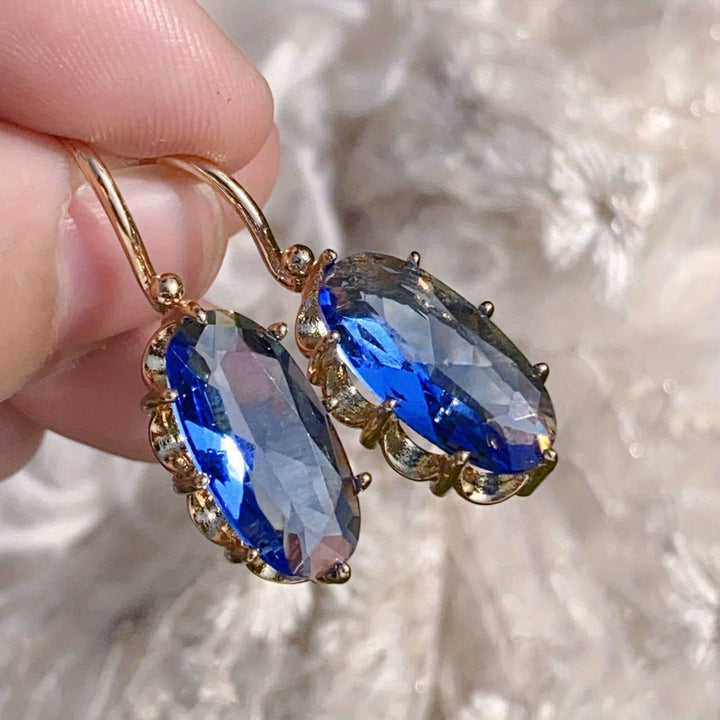 Golen Blue Bloom Earrings | Gold