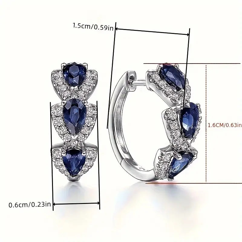 Royal Saphire Crest Earrings | White Gold