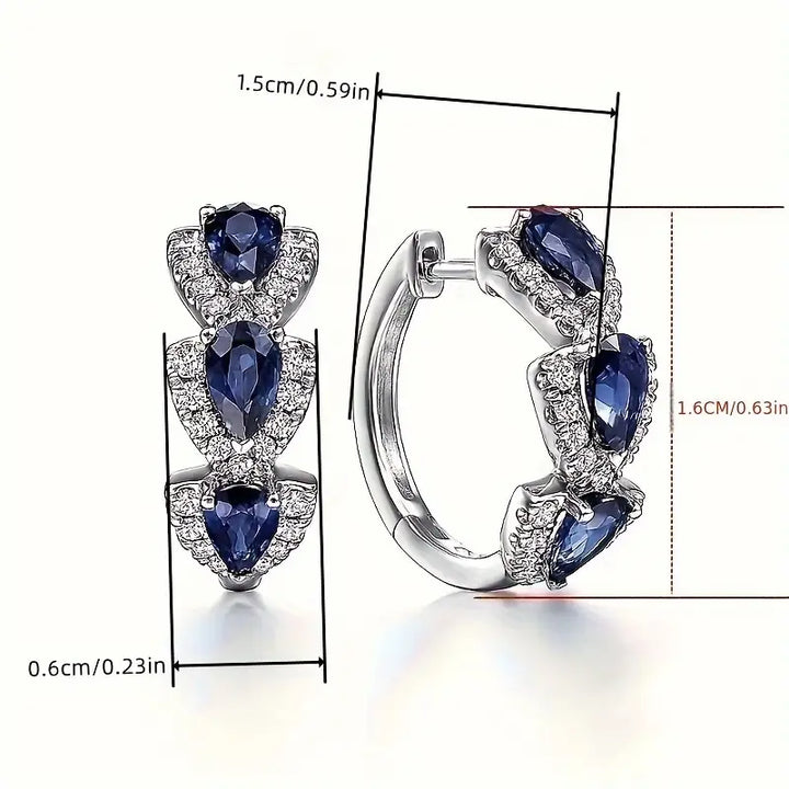 Royal Saphire Crest Earrings | White Gold