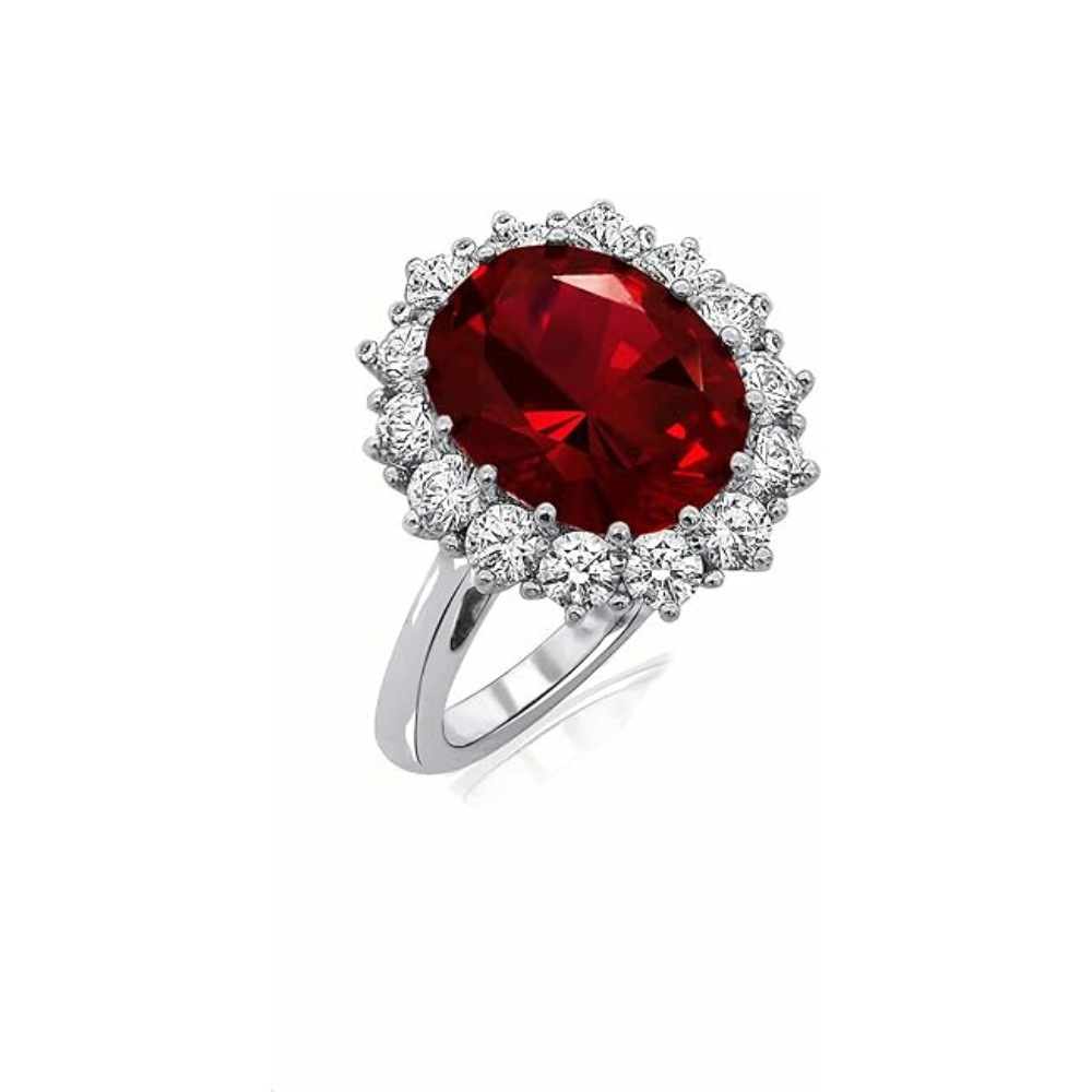 Scarlot Crown Ruby Ring | White Gold