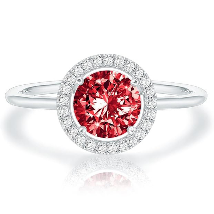 Crimson Glowe Promise Ruby Ring | White Gold