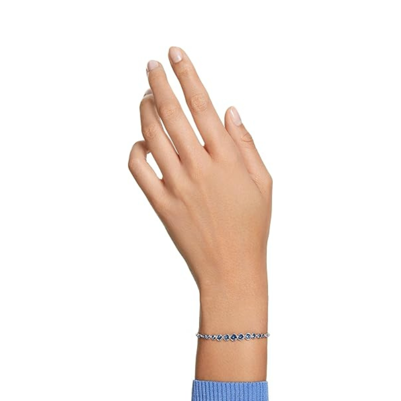 Rond Cut Sapphire Tennis Bracelet | White Gold