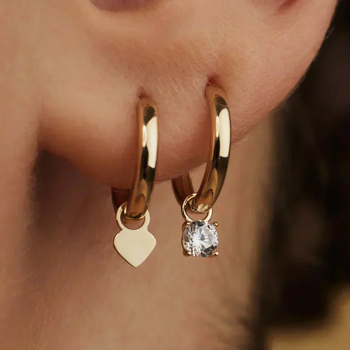 Hoop Earrinigs with Moonstone