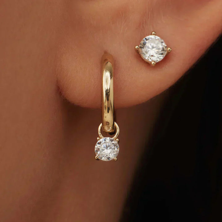 Hoop Earrinigs with Moonstone