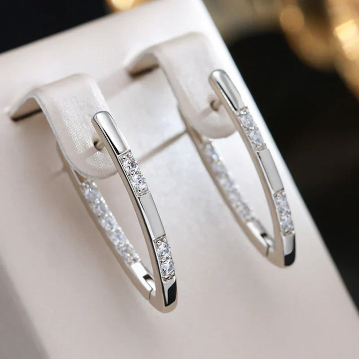 Gold Zirconia Earrings - Elegant Design