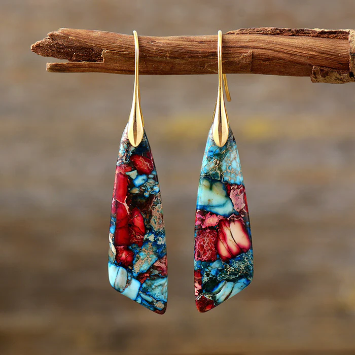 Vintaje Earrings with Colorful Stones