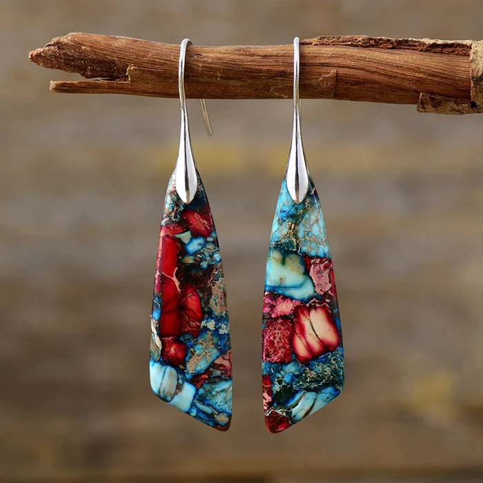 Vintaje Earrings with Colorful Stones