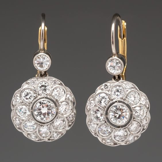 Vintaje Rounded Mandala Crystal Earrings