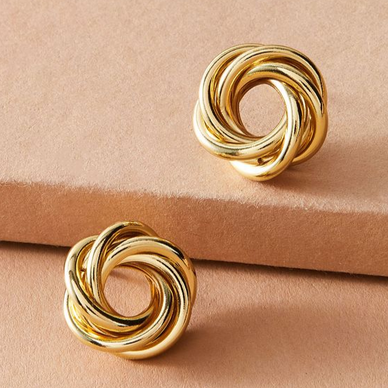 Vintaje Golden Spiral Earrings