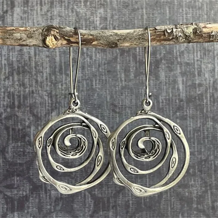 Vintaje Maze Silver Earrings