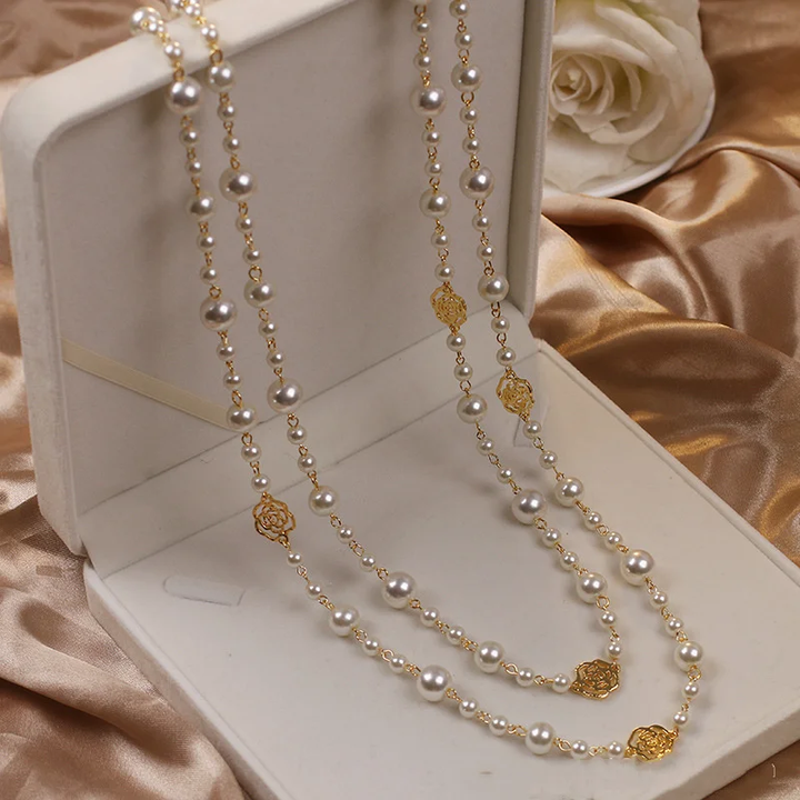 Elegant Gold Peral Necklace