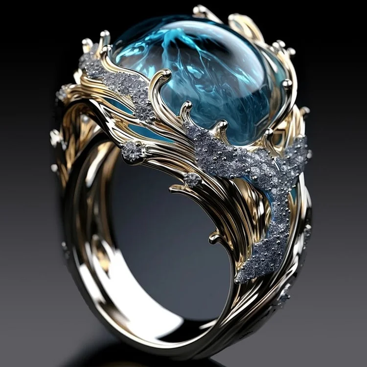 Vintaje Ocean Crystal Ring
