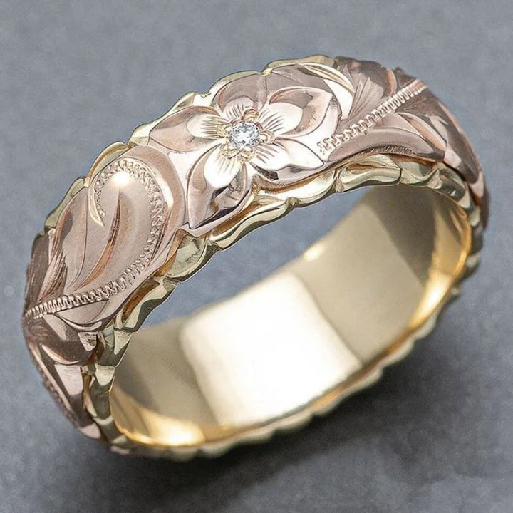 Vintaje Rose Flower Gold Ring