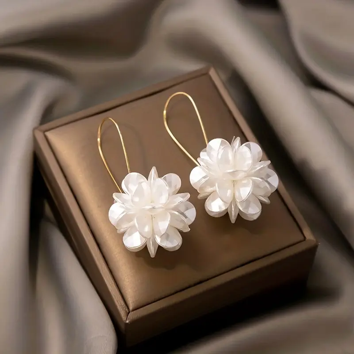 Blossom White Earrings