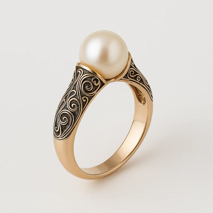 Golden Vintage Pearl Ring