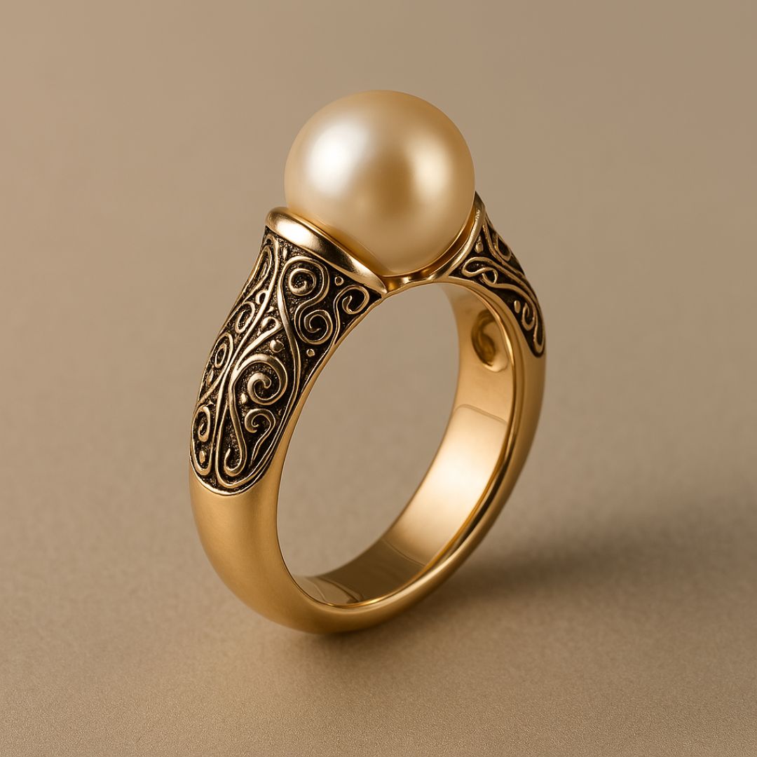 Vintaje Pearl Golden Ring